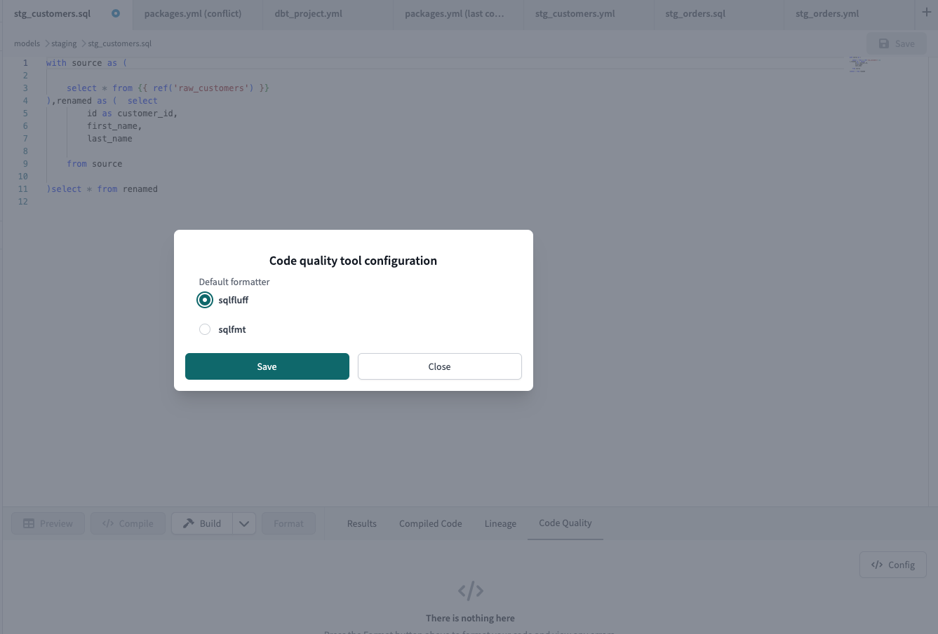 Use the Config button to select your tool. Use the Config button to select your tool.